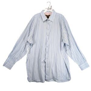 George Foreman Signature Collection Men's 4XL Tall Button Up Striped Dress Shirt